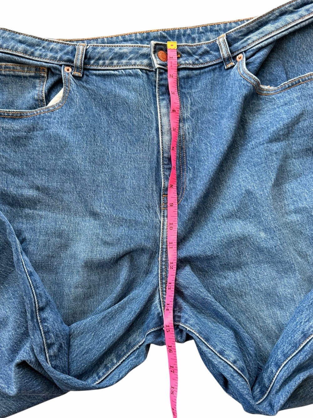 Victoria’s Secret Pink Wide Leg Jeans Women’s Size 18 High Rise Blue Denim - Picture 4 of 11